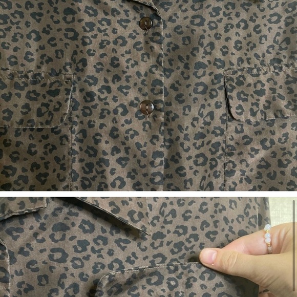 Vintage Silk Icon button up cheetah print blouse - Picture 5 of 6